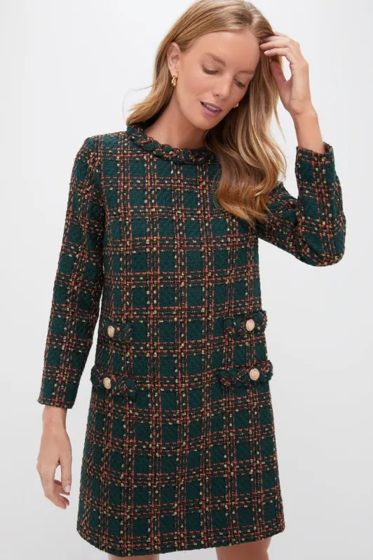 Persimmon Check Tweed Long Sleeve Jackie Dress sold by Tuckernuck