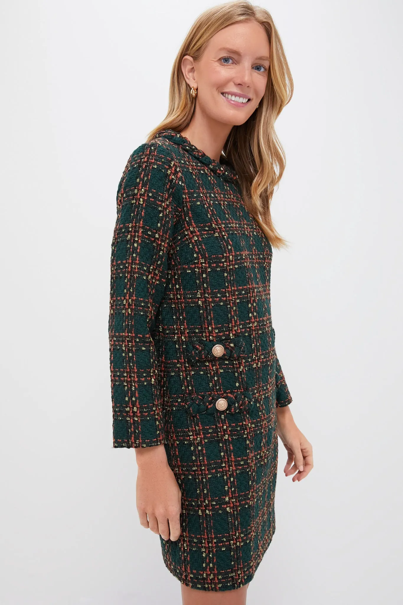 Persimmon Check Tweed Long Sleeve Jackie Dress sold by Tuckernuck product image thumbnail 3
