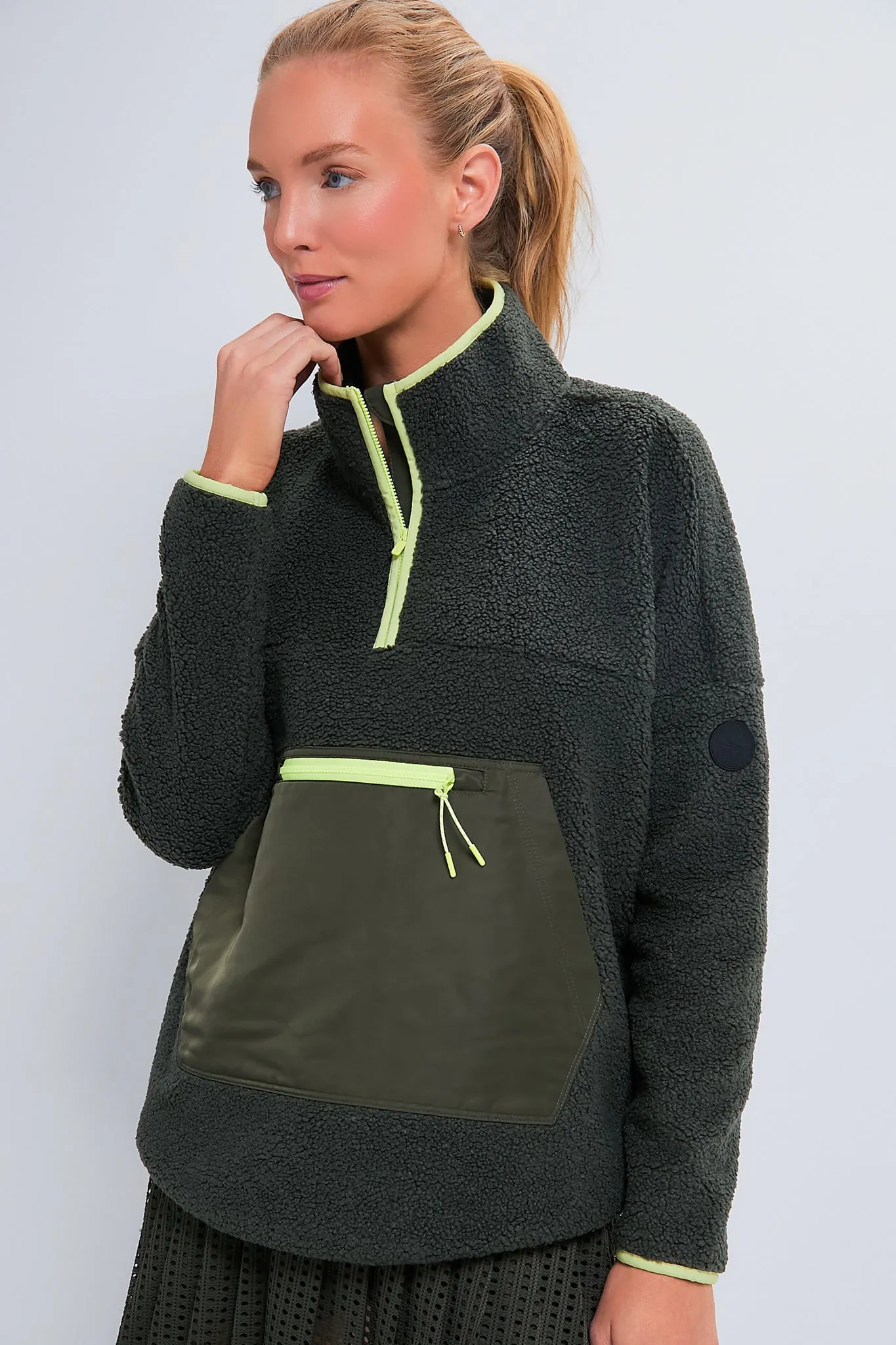 Army Green Fleece Cady Quarter Zip sold by Tuckernuck product image thumbnail 3