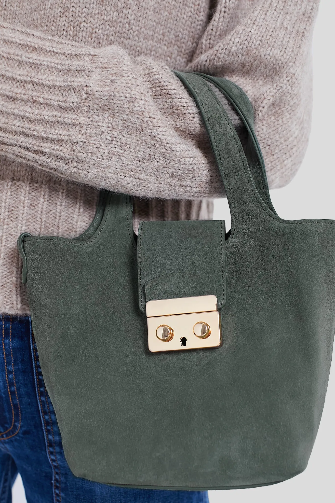 Green Suede Mini Market Tote sold by Tuckernuck product image thumbnail 2
