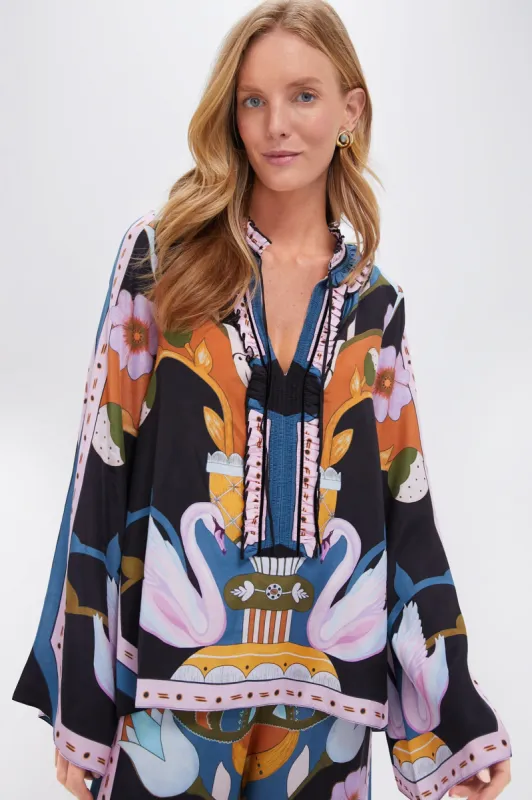 Black and Blue Multicolor Print Tess Top sold by Tuckernuck