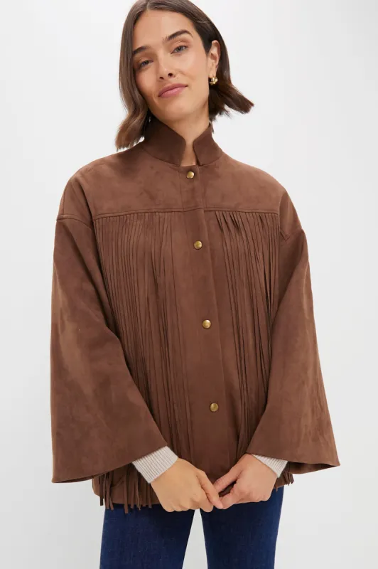 Chocolate Suede Fringe Weston Jacket sold by Tuckernuck