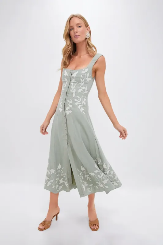 Embroidered Green Mila Dress sold by Tuckernuck