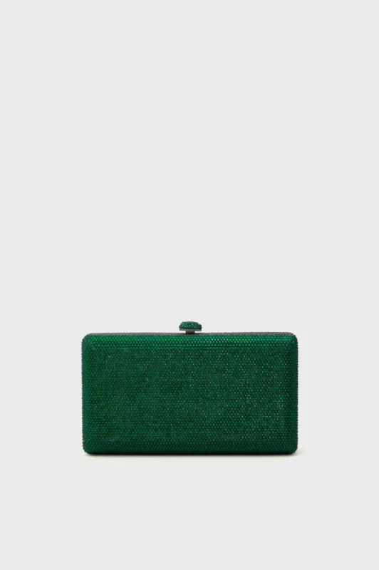 Emerald Green Embellished Crystal Clutch sold by Tuckernuck