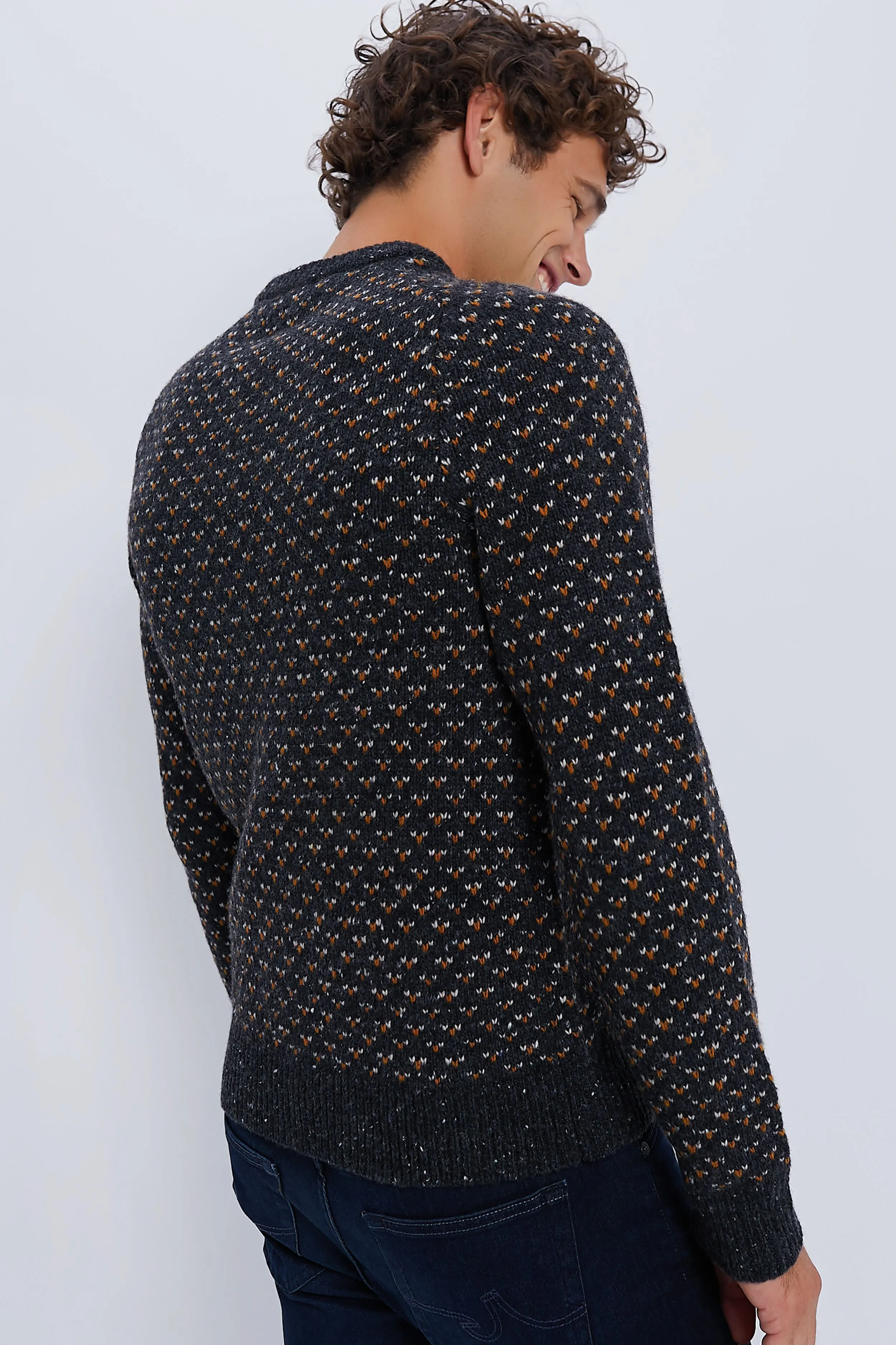 Charcoal Birdseye Marl Donegal Crew Sweater sold by Tuckernuck product image thumbnail 3