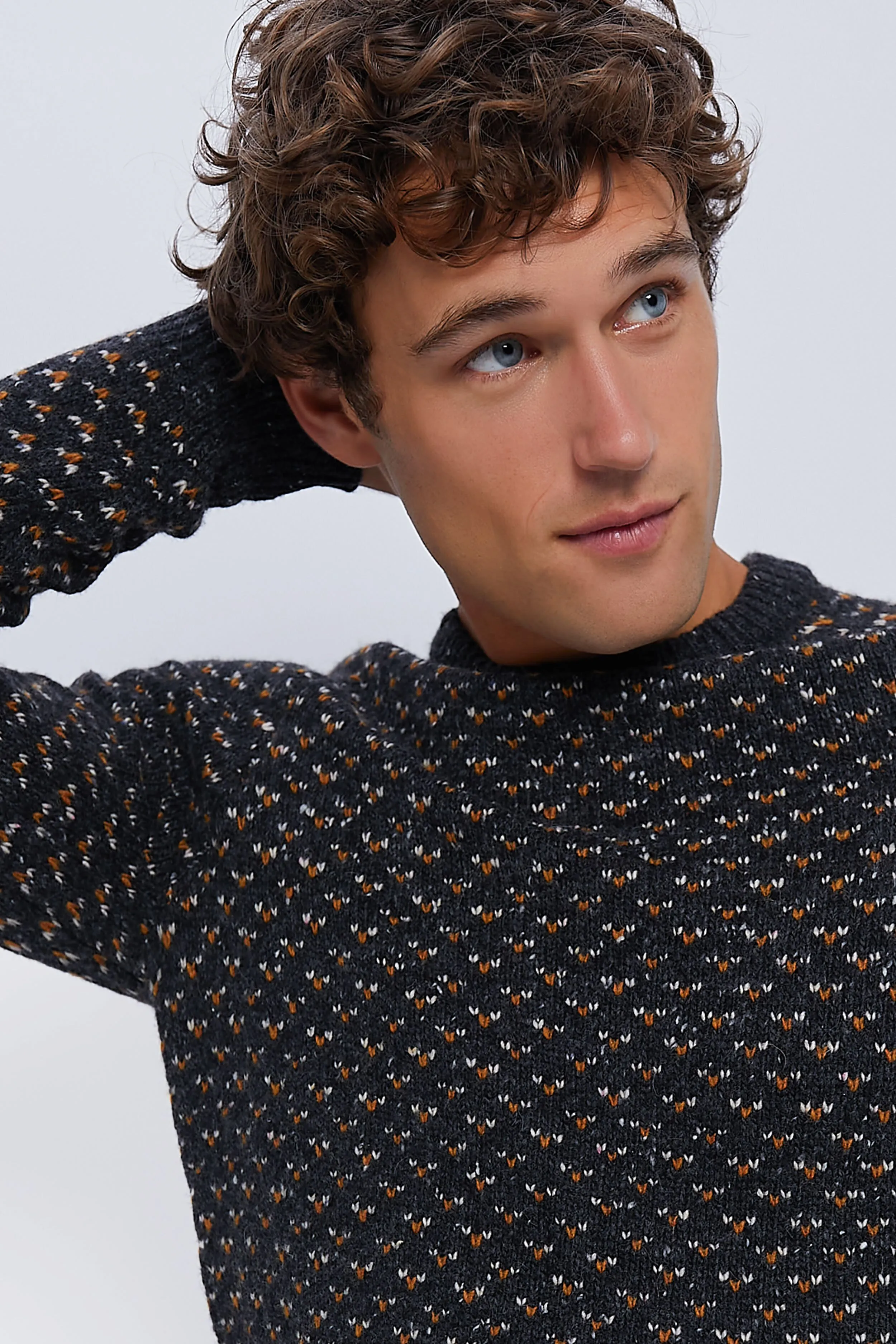 Charcoal Birdseye Marl Donegal Crew Sweater sold by Tuckernuck product image thumbnail 4