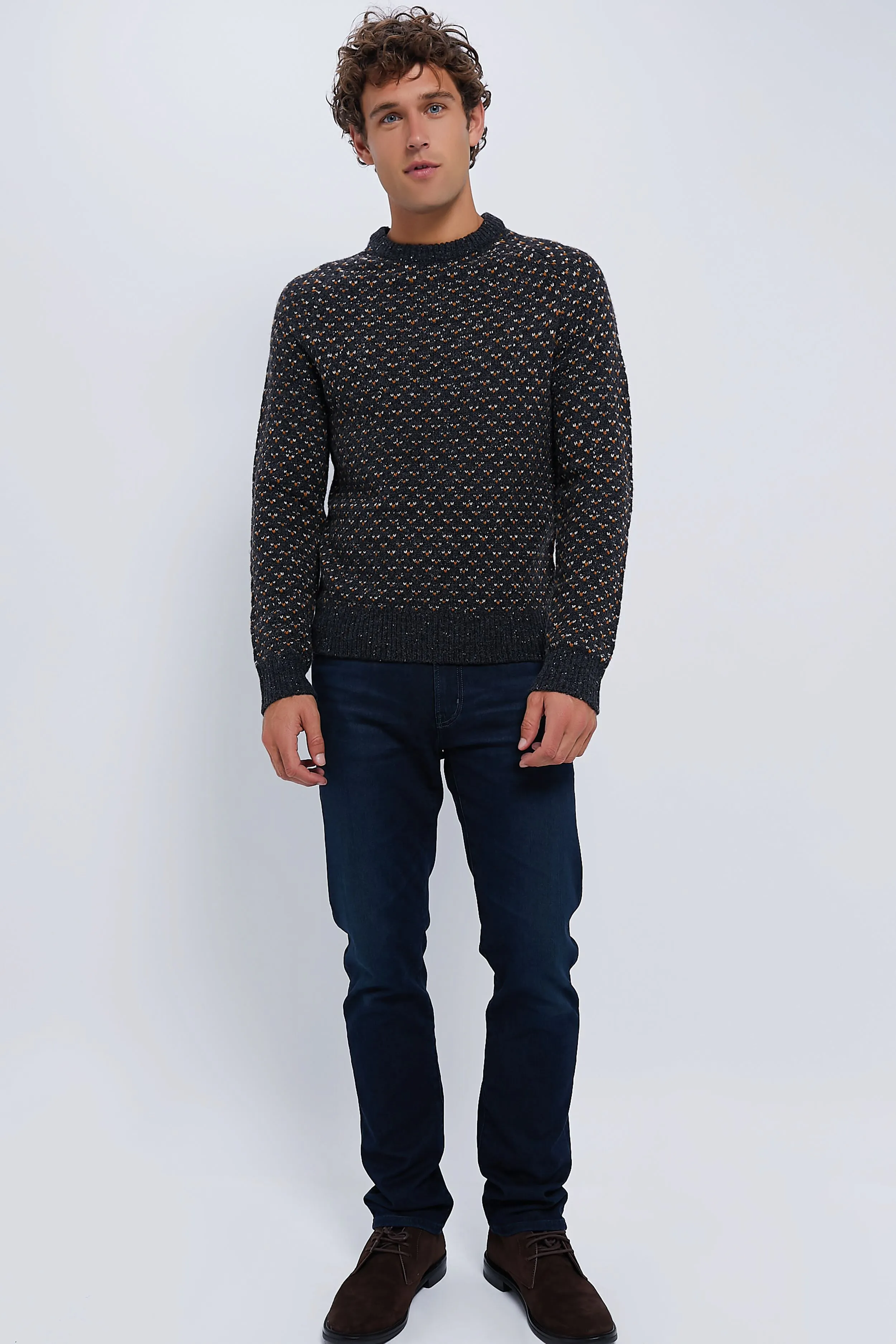 Charcoal Birdseye Marl Donegal Crew Sweater sold by Tuckernuck product image thumbnail 2