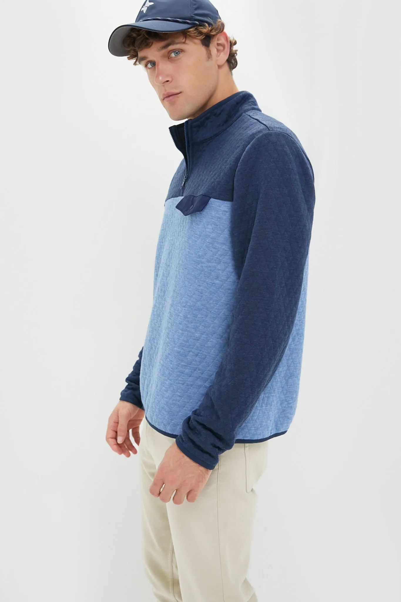 Navy Mid Blue Colorblock Corbet Pullover sold by Tuckernuck product image thumbnail 3