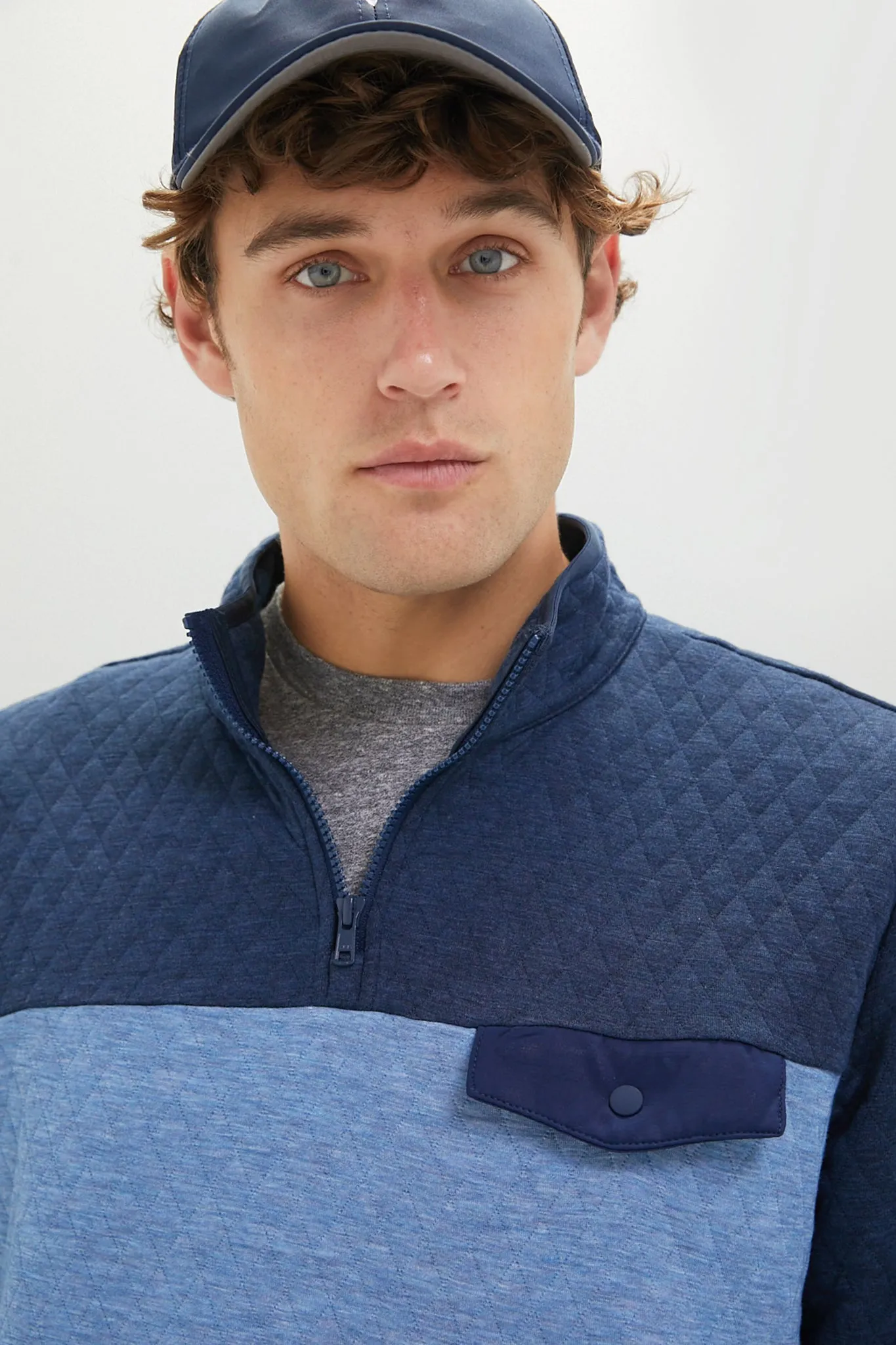 Navy Mid Blue Colorblock Corbet Pullover sold by Tuckernuck product image thumbnail 5