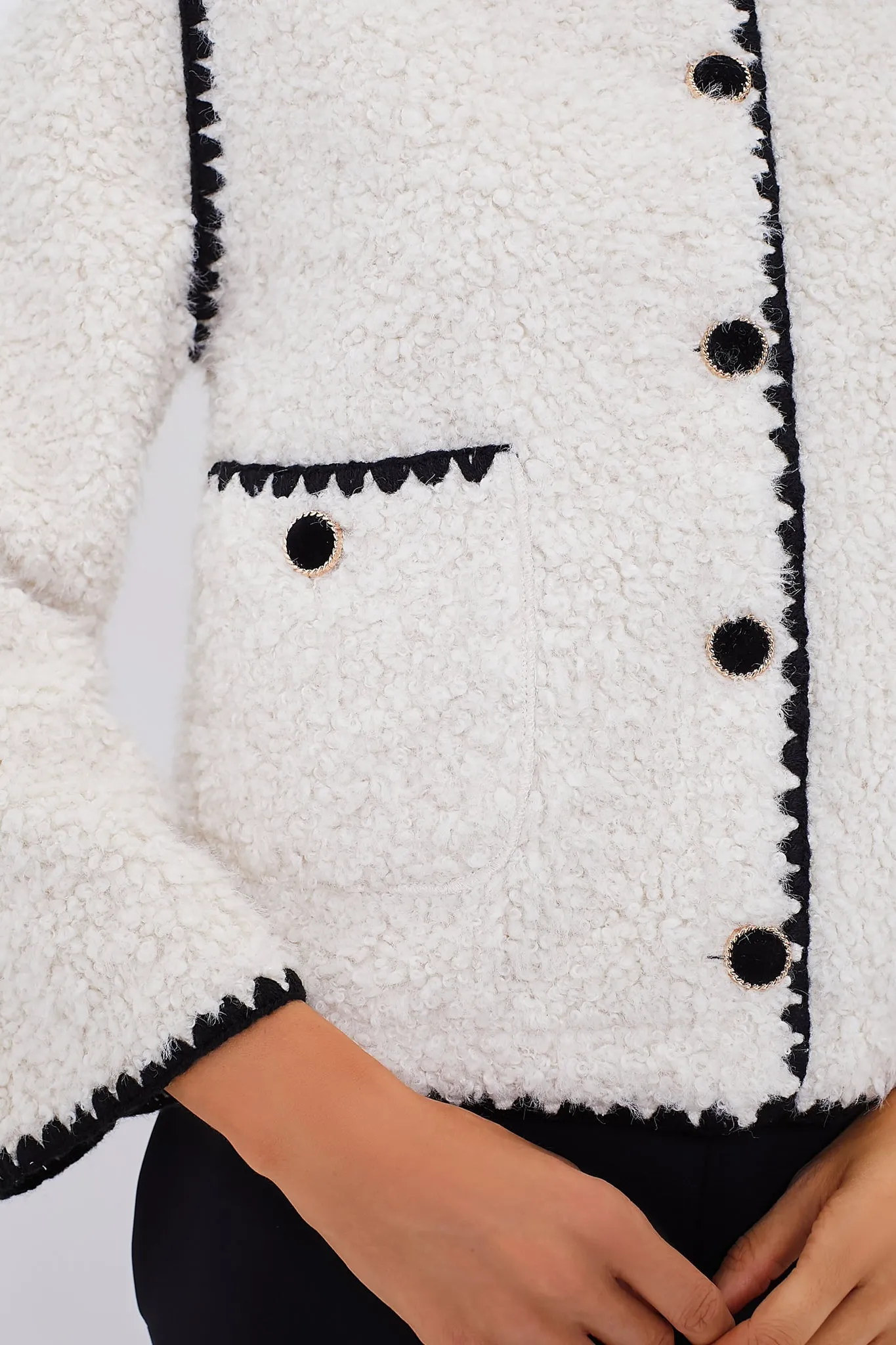 Cream & Black Trim Audrey Jacket sold by Tuckernuck product image thumbnail 5