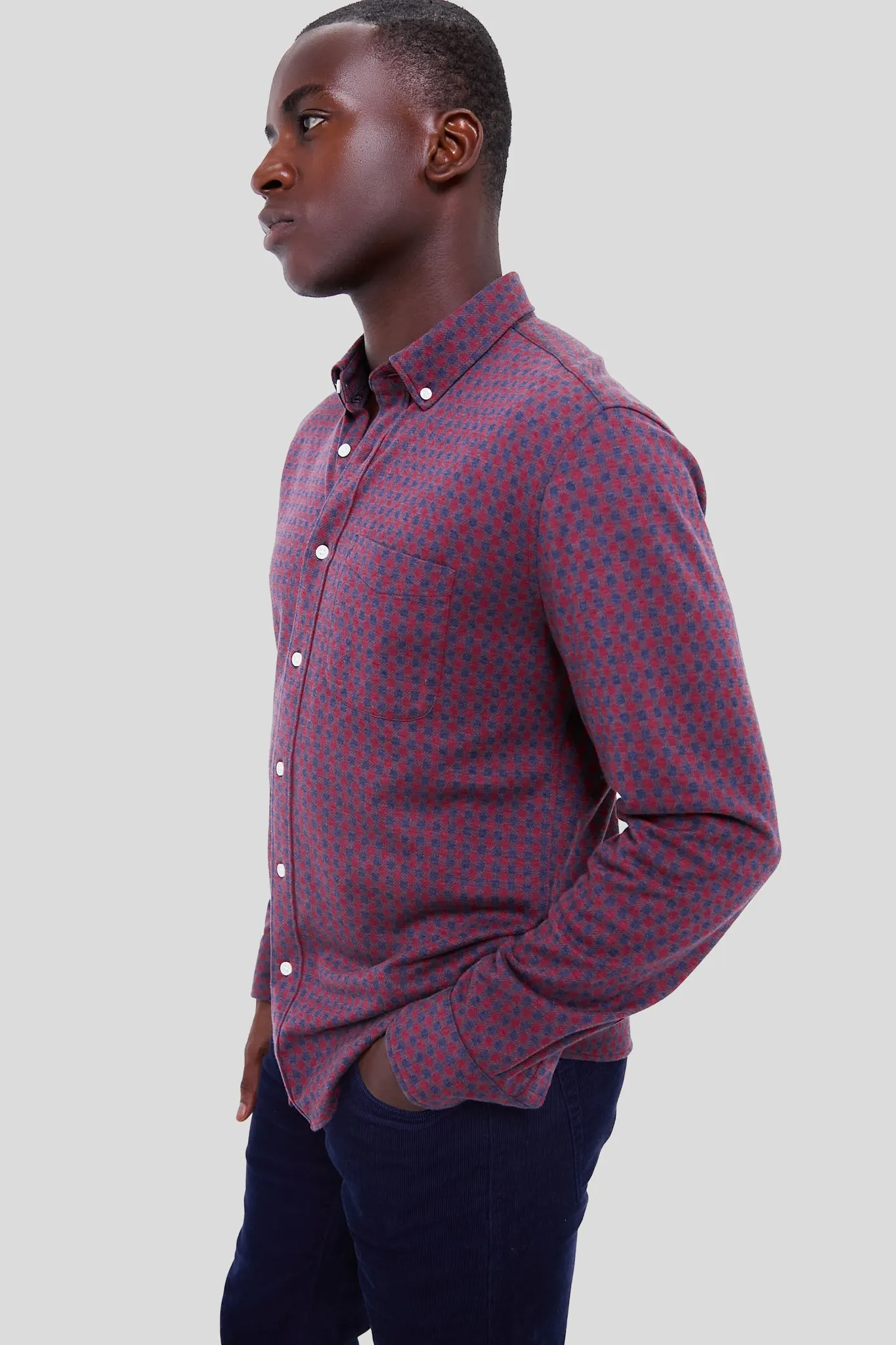 Navy Red Gingham Coastline Knit Shirt sold by Tuckernuck product image thumbnail 3