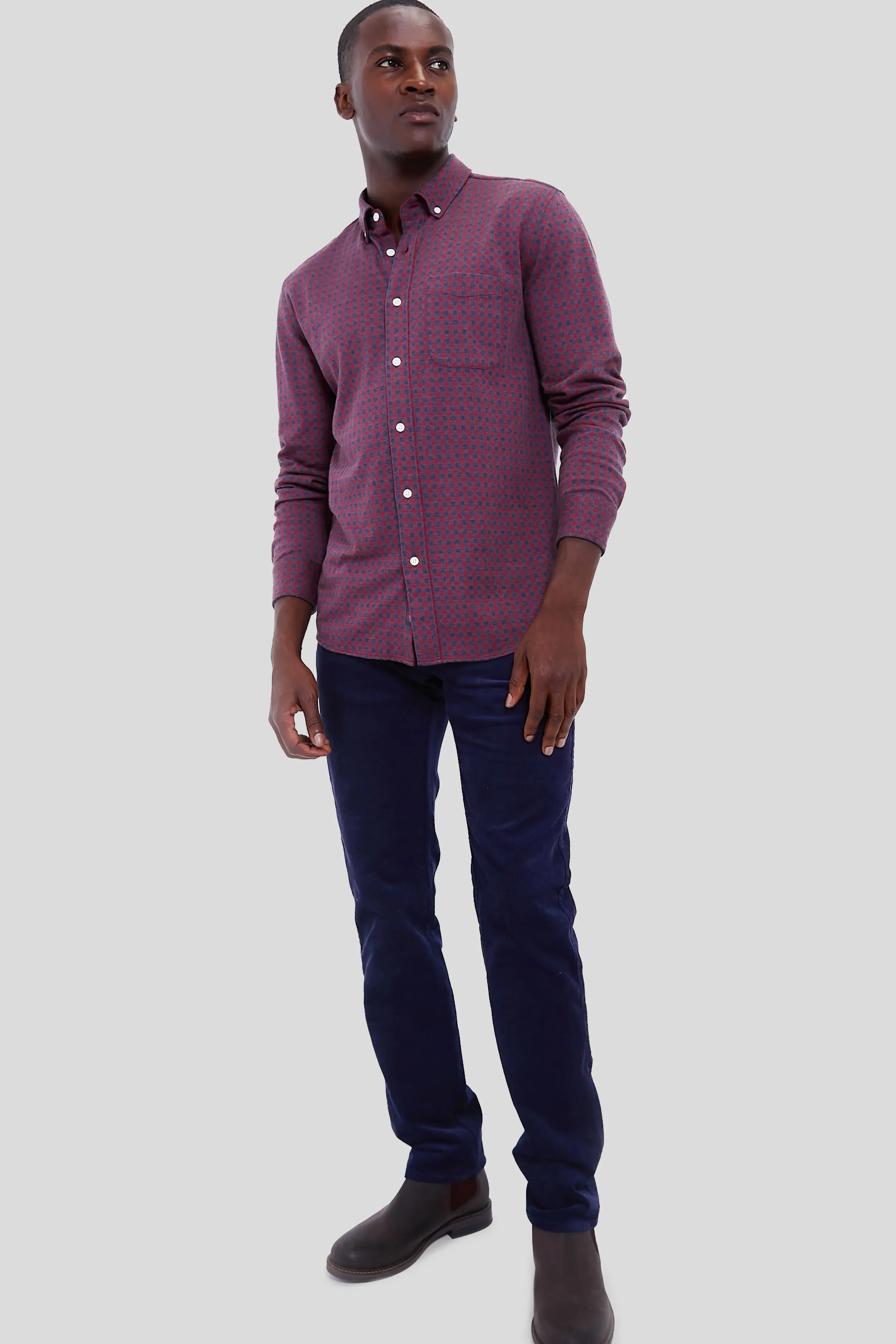 Navy Red Gingham Coastline Knit Shirt sold by Tuckernuck product image thumbnail 2