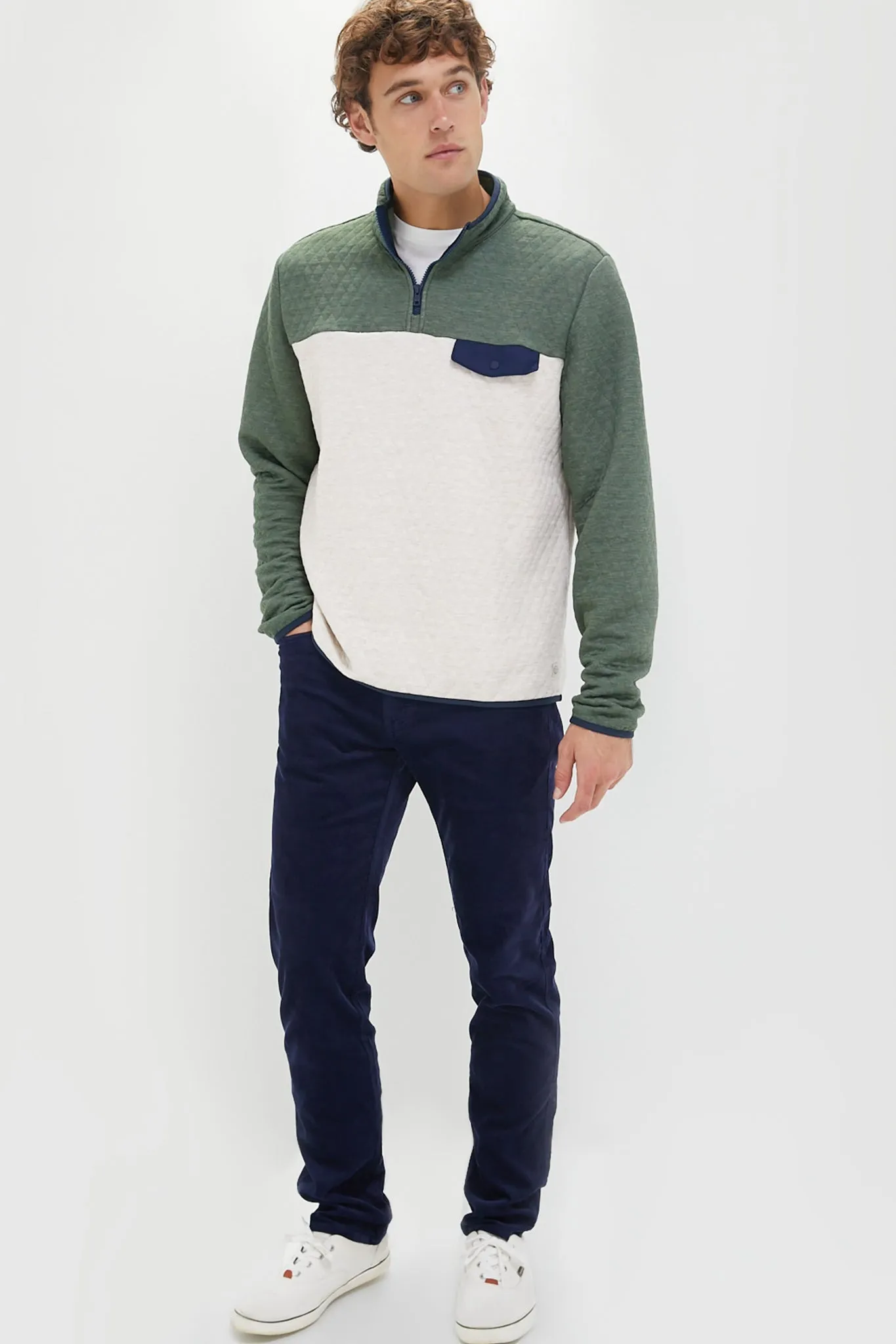 Green Oat Colorblock Corbet Pullover sold by Tuckernuck product image thumbnail 2