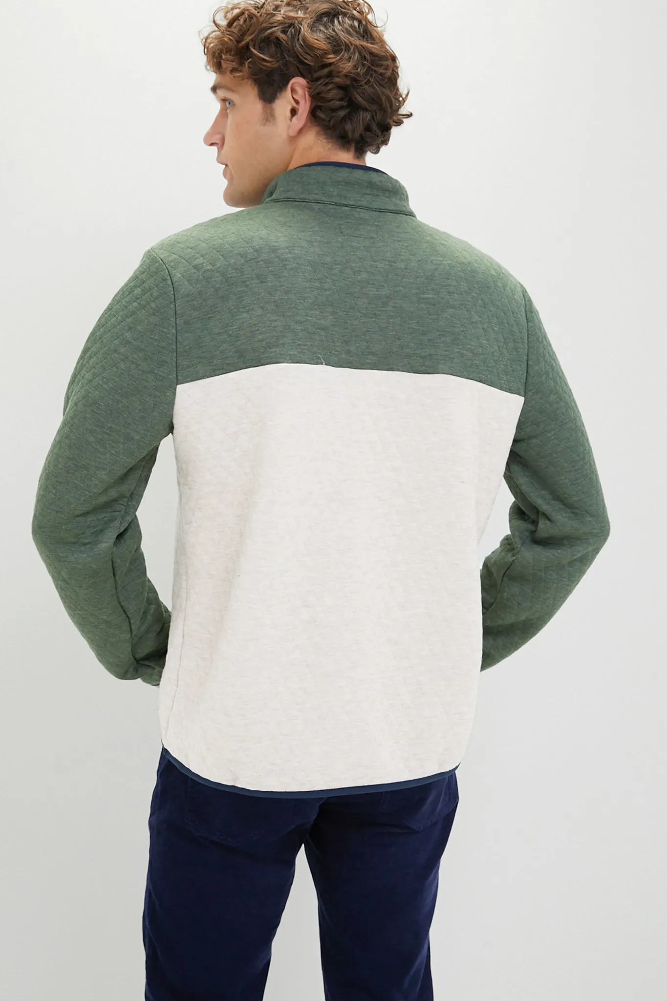 Green Oat Colorblock Corbet Pullover sold by Tuckernuck product image thumbnail 3