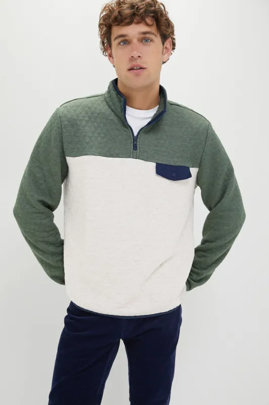 Green Oat Colorblock Corbet Pullover sold by Tuckernuck