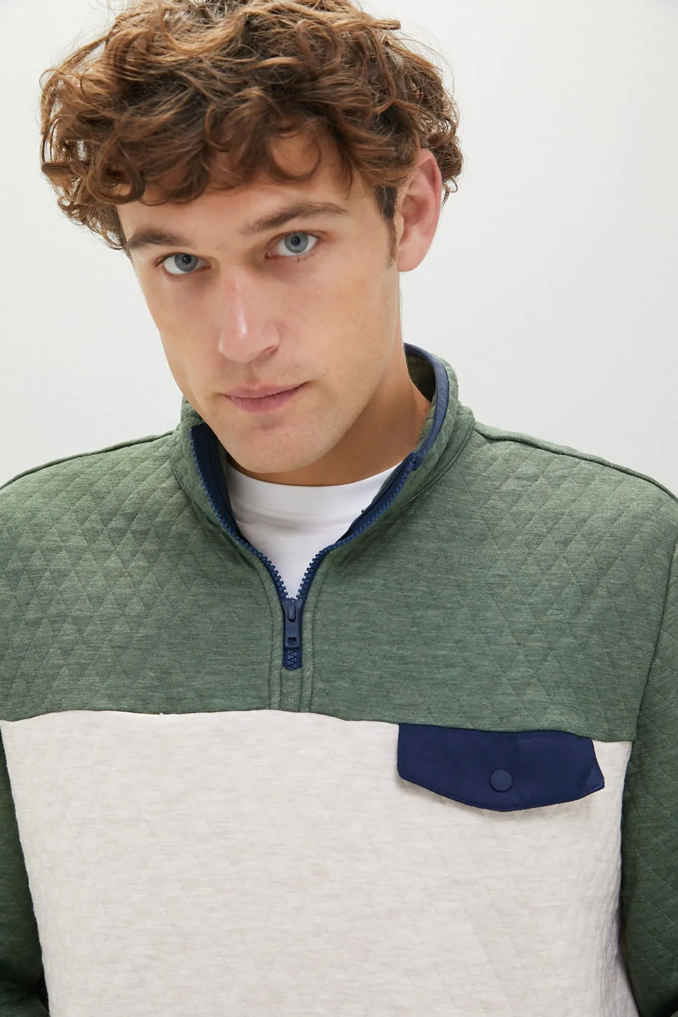 Green Oat Colorblock Corbet Pullover sold by Tuckernuck product image thumbnail 4