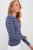 Refined Navy Long Sleeve Soft Pima Stretch Knit T Shirt sold by Tuckernuck