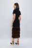 Black & Bronze Metallic Fringe Francie Short Sleeve Maxi Dress sold by Tuckernuck