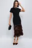 Black & Bronze Metallic Fringe Francie Short Sleeve Maxi Dress sold by Tuckernuck