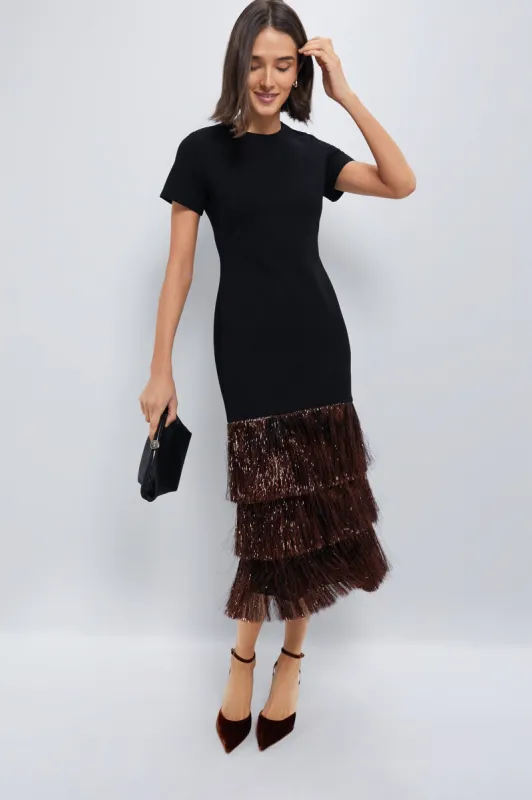 chinese dress ladies Santiago Cut-Out Ruffle Maxi Dress Black Selfie Leslie