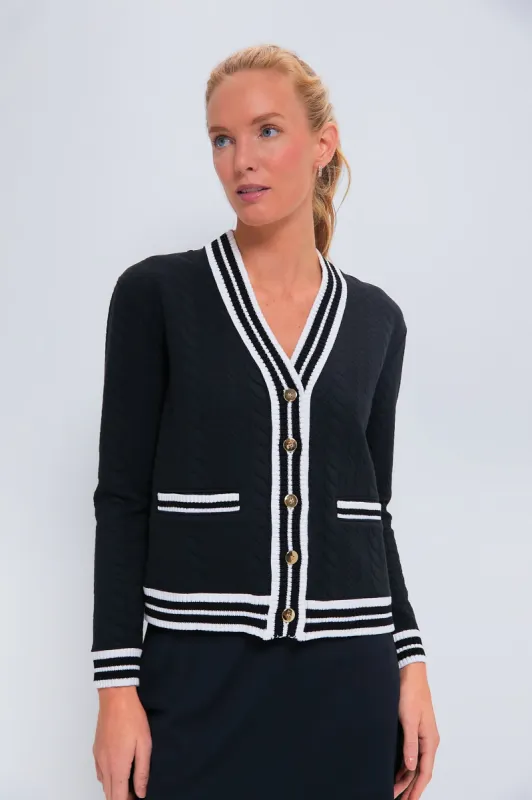 Black Cable Charley Cardigan sold by Tuckernuck