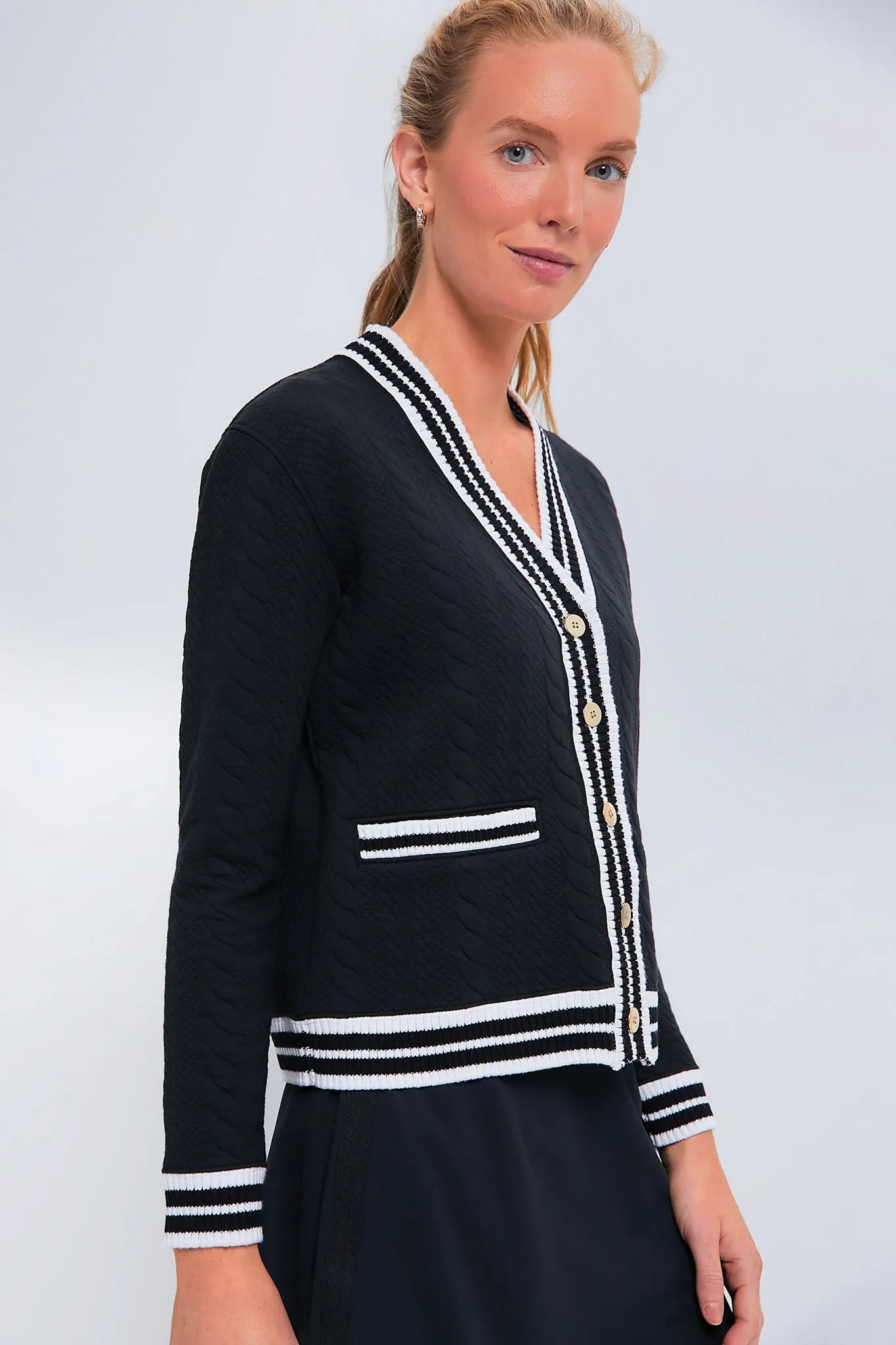 Black Cable Charley Cardigan sold by Tuckernuck product image thumbnail 3