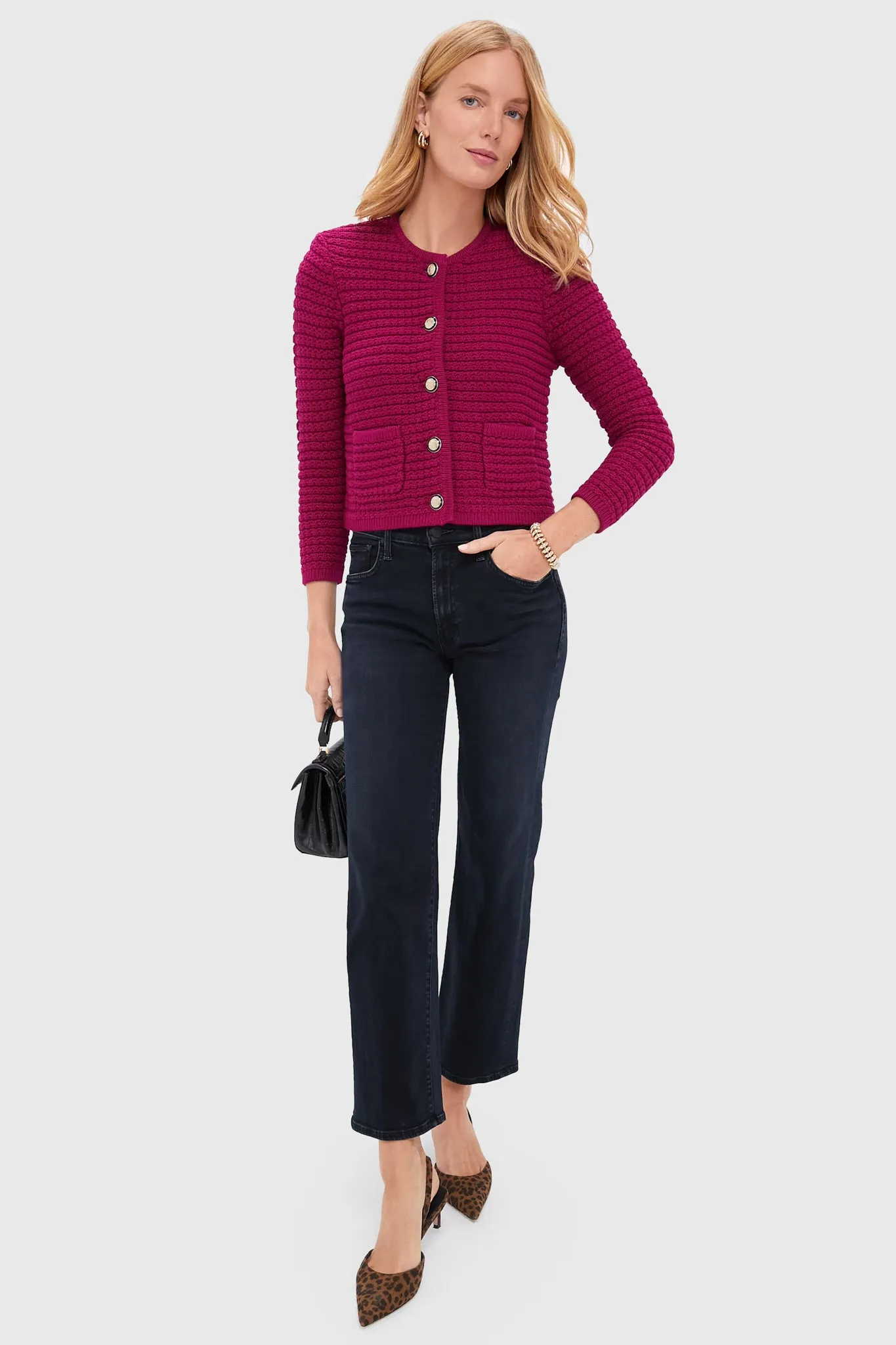 Fuchsia Gaspard Cardigan sold by Tuckernuck product image thumbnail 2