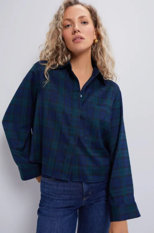 Blackwatch Mary Cropped Button Down made by Tuckernuck