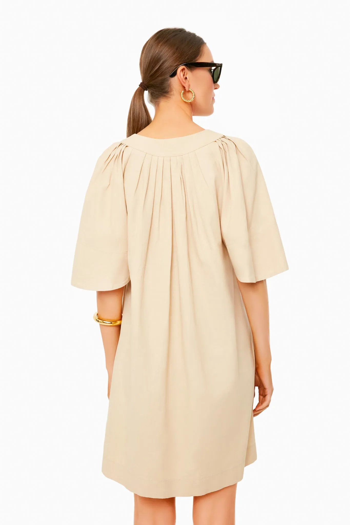 Khaki Finley Flutter Sleeve Dress sold by Tuckernuck product image thumbnail 4