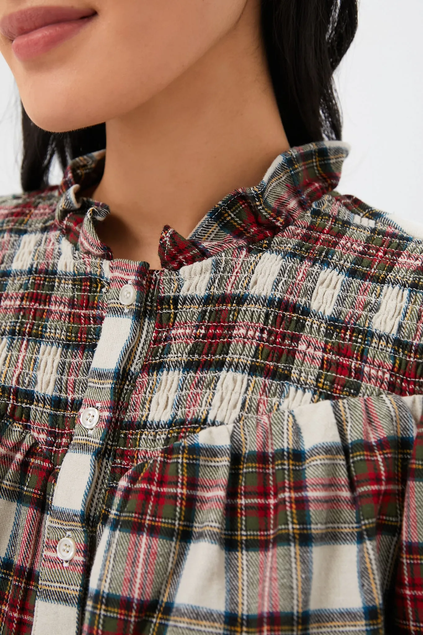 Exclusive Ivory Plaid Nicole Shirt sold by Tuckernuck product image thumbnail 5