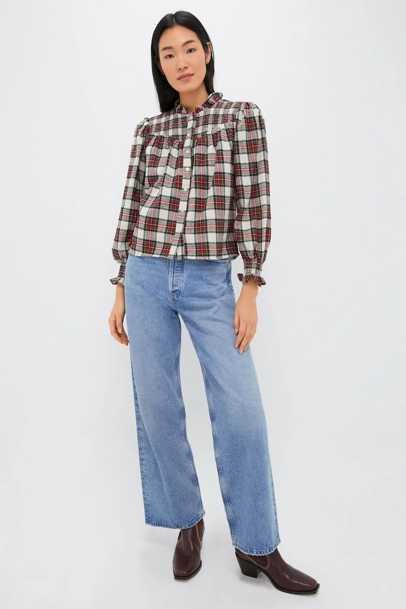 Exclusive Ivory Plaid Nicole Shirt sold by Tuckernuck product image thumbnail 2