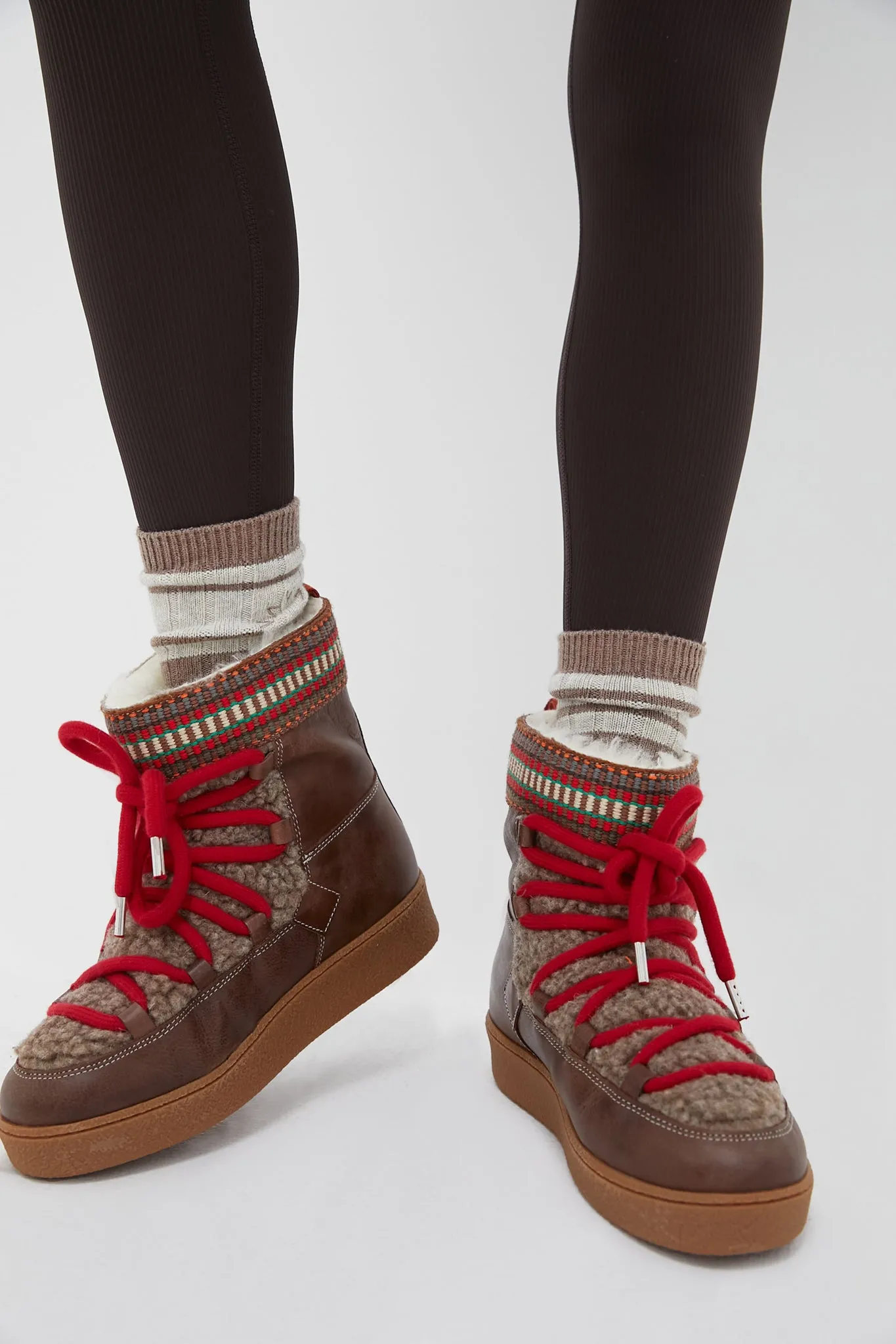 Dark Brown and Multi Cosmos Leather Wool-Lined Boots sold by Tuckernuck product image thumbnail 2