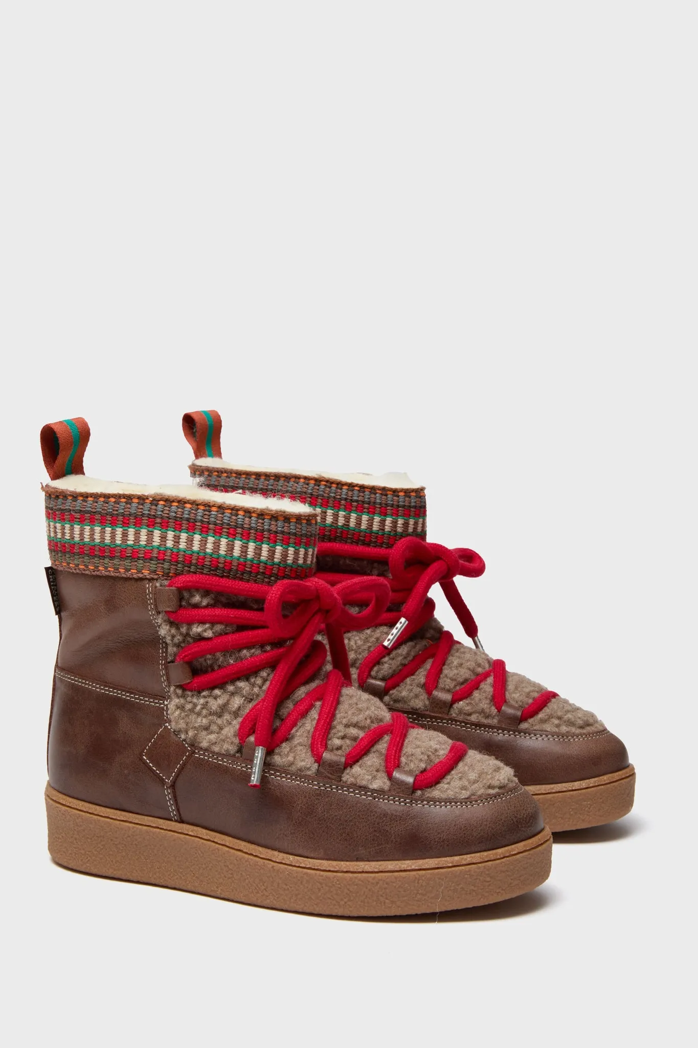 Dark Brown and Multi Cosmos Leather Wool-Lined Boots sold by Tuckernuck product image thumbnail 4