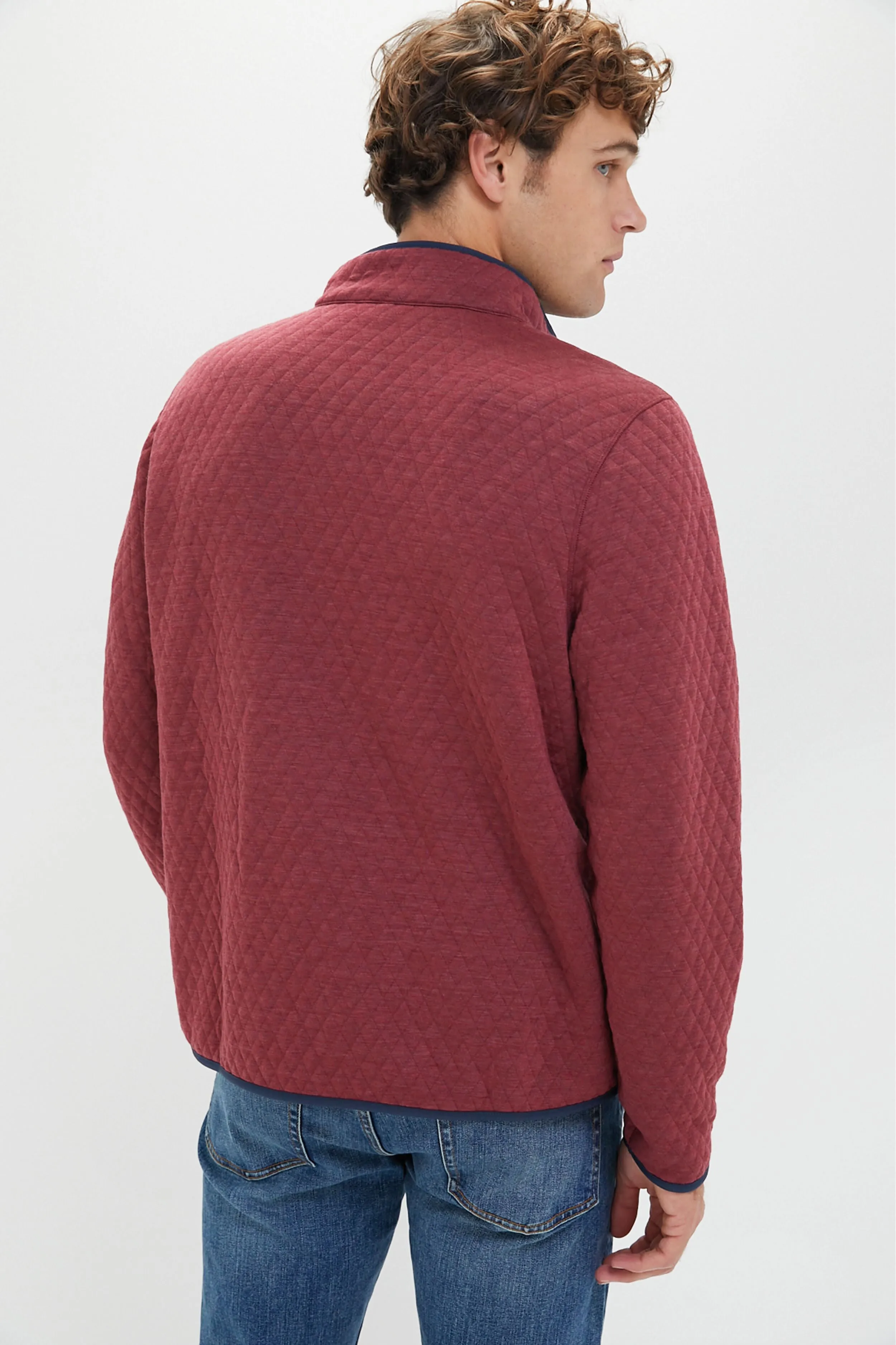 Burgundy Navy Heather Corbet Reversible Pullover sold by Tuckernuck product image thumbnail 5