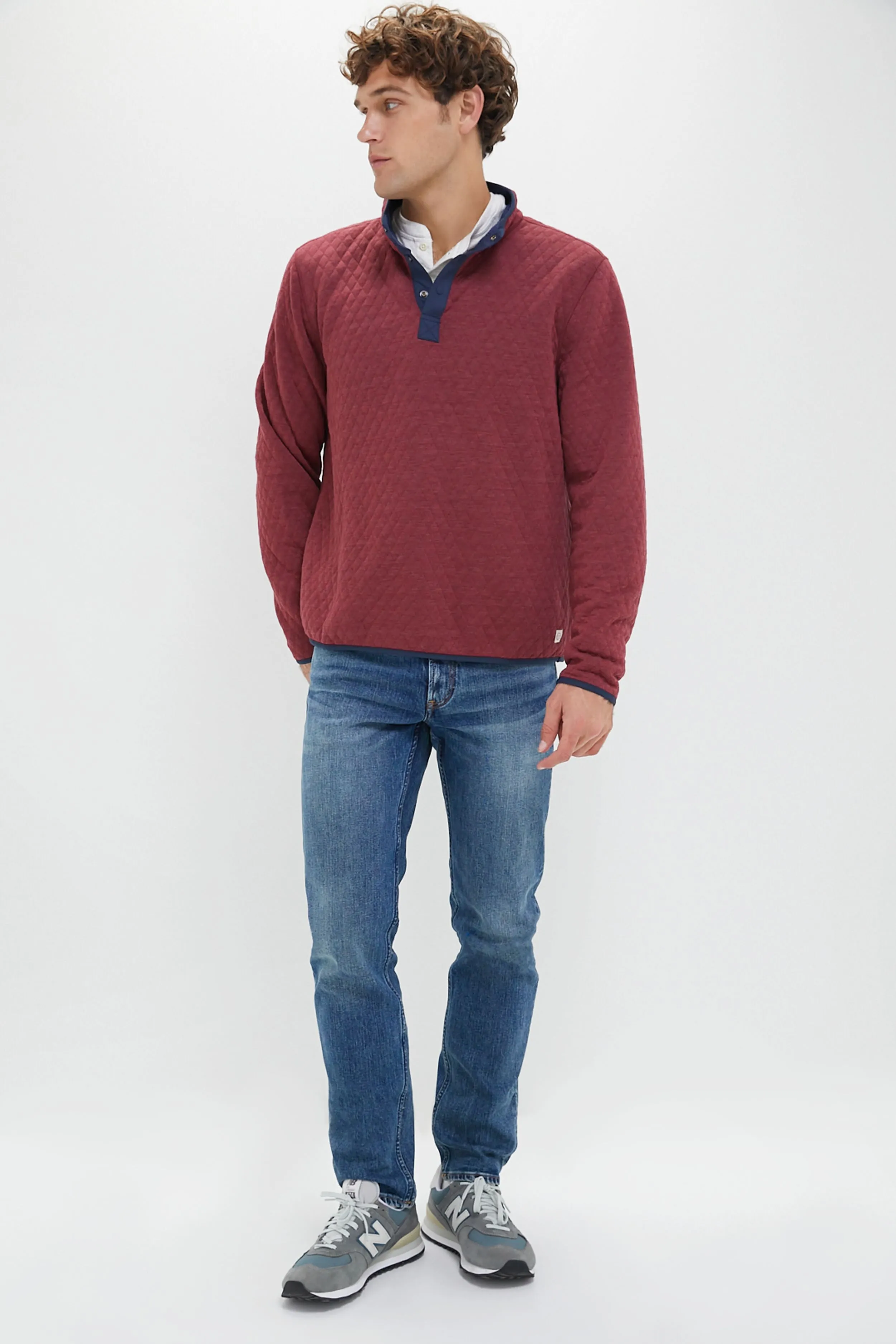 Burgundy Navy Heather Corbet Reversible Pullover sold by Tuckernuck product image thumbnail 3
