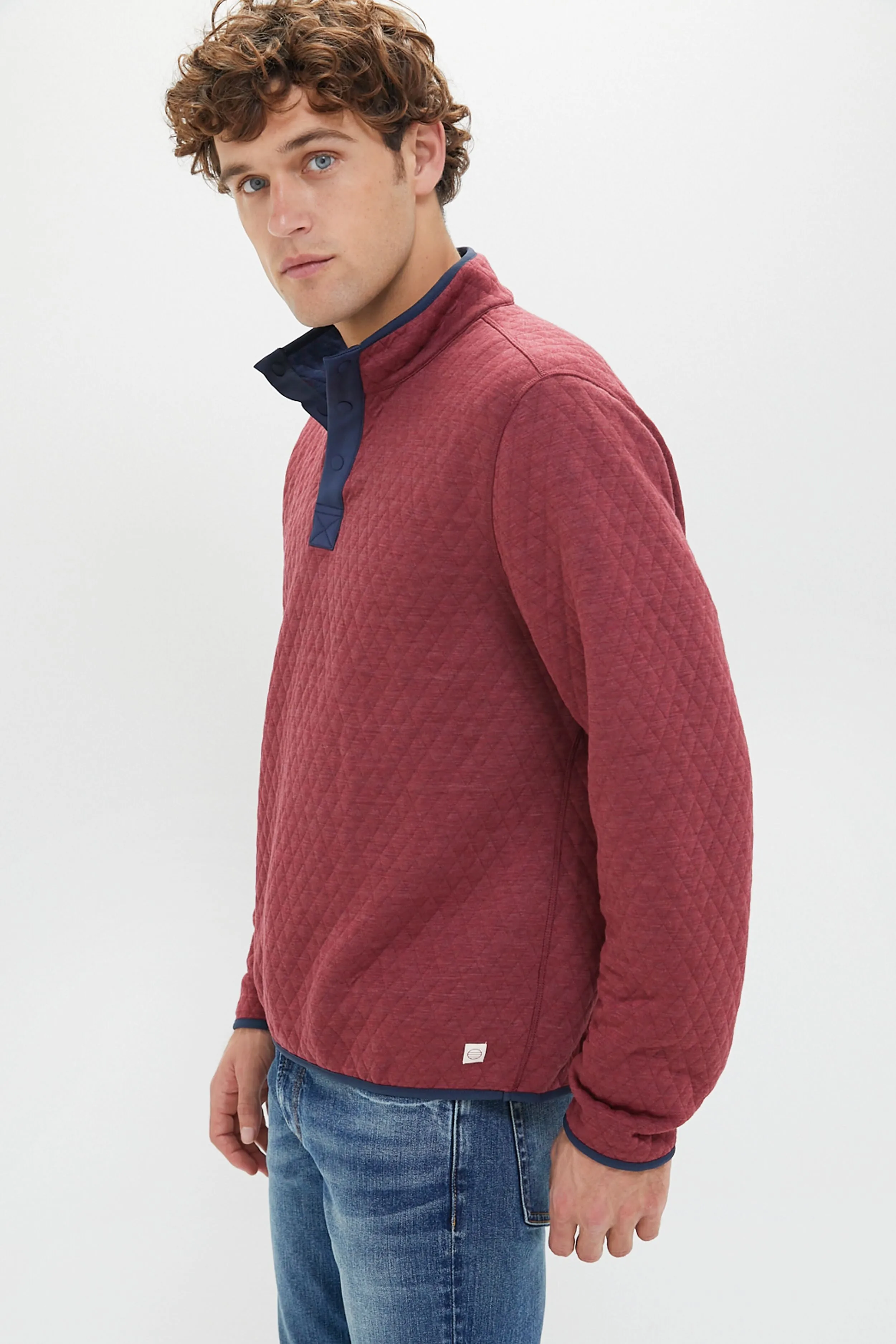 Burgundy Navy Heather Corbet Reversible Pullover sold by Tuckernuck product image thumbnail 4