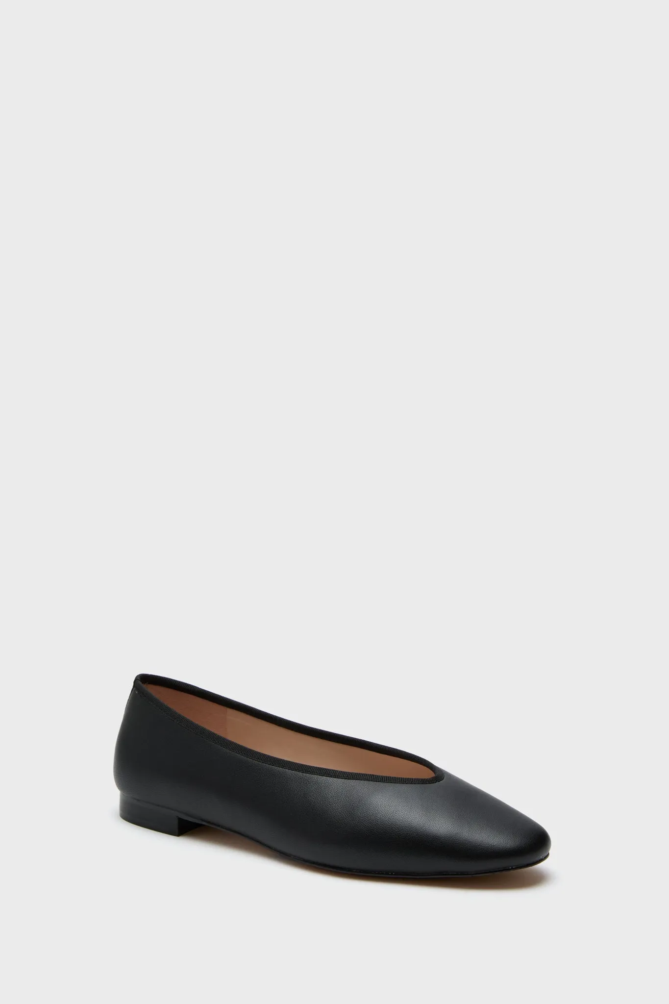 Black Leather Nina Flats sold by Tuckernuck