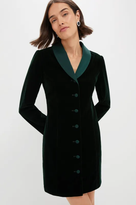 Dark Green Velvet Stacie Dress sold by Tuckernuck