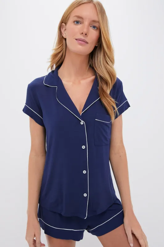 Navy Gisele Shortie PJ Set sold by Tuckernuck