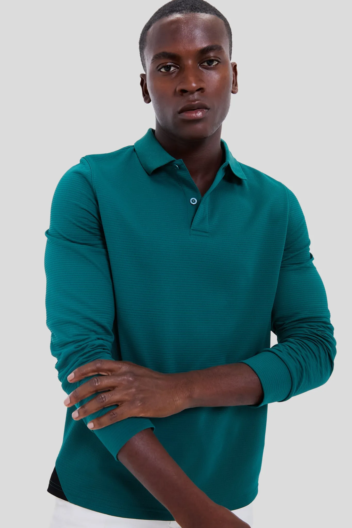 British Racing Green Cordova Long Sleeve Polo sold by Tuckernuck