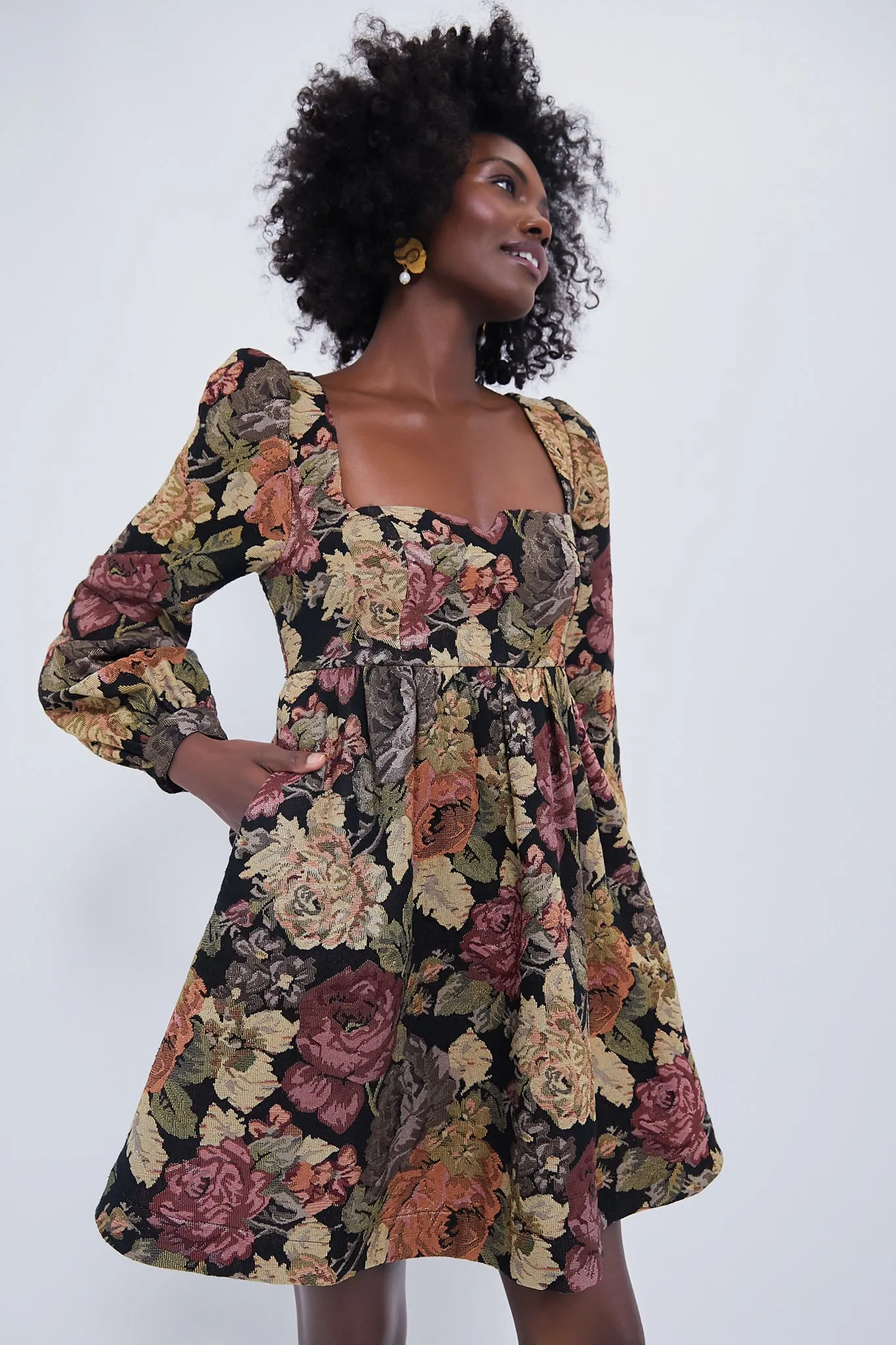 Chocolate Multi Fleur Dress sold by Tuckernuck product image thumbnail 3