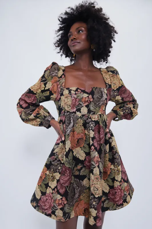 Chocolate Multi Fleur Dress made by Love The Label