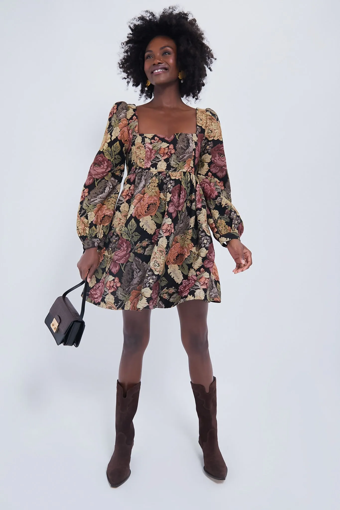 Chocolate Multi Fleur Dress sold by Tuckernuck product image thumbnail 2