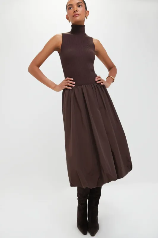Espresso Giovanna Mixed Media Midi Dress sold by Tuckernuck