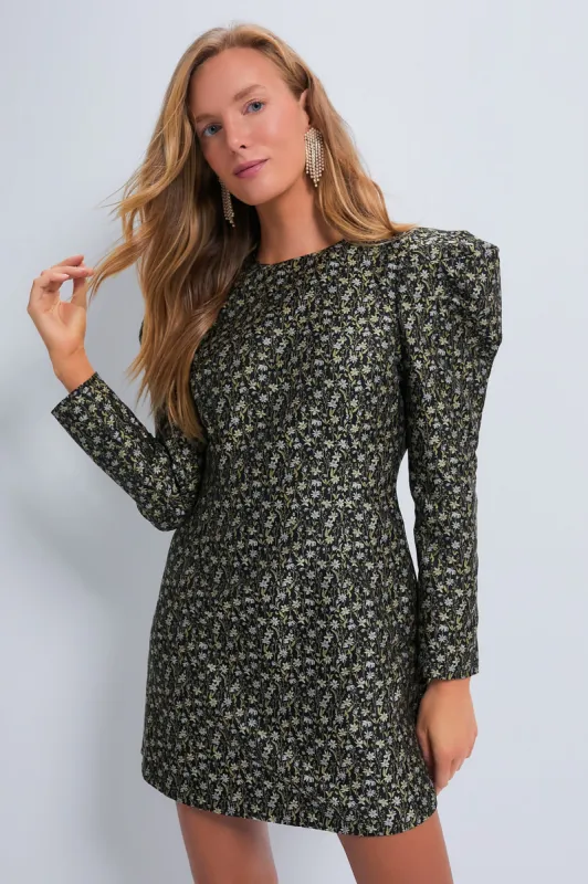 Ditsy Black Jacquard Delilah Mini Dress sold by Tuckernuck