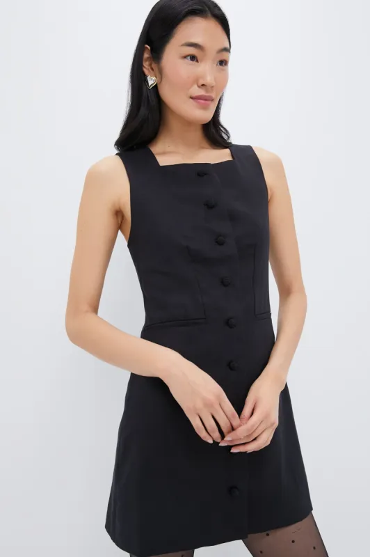 Black Rio Button Mini Dress sold by Tuckernuck