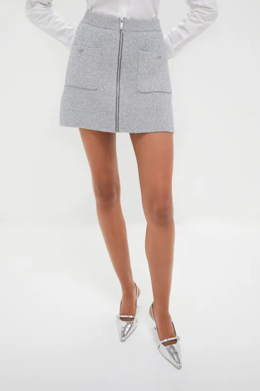 Silver Sparkle Knit Mini Skirt sold by Tuckernuck