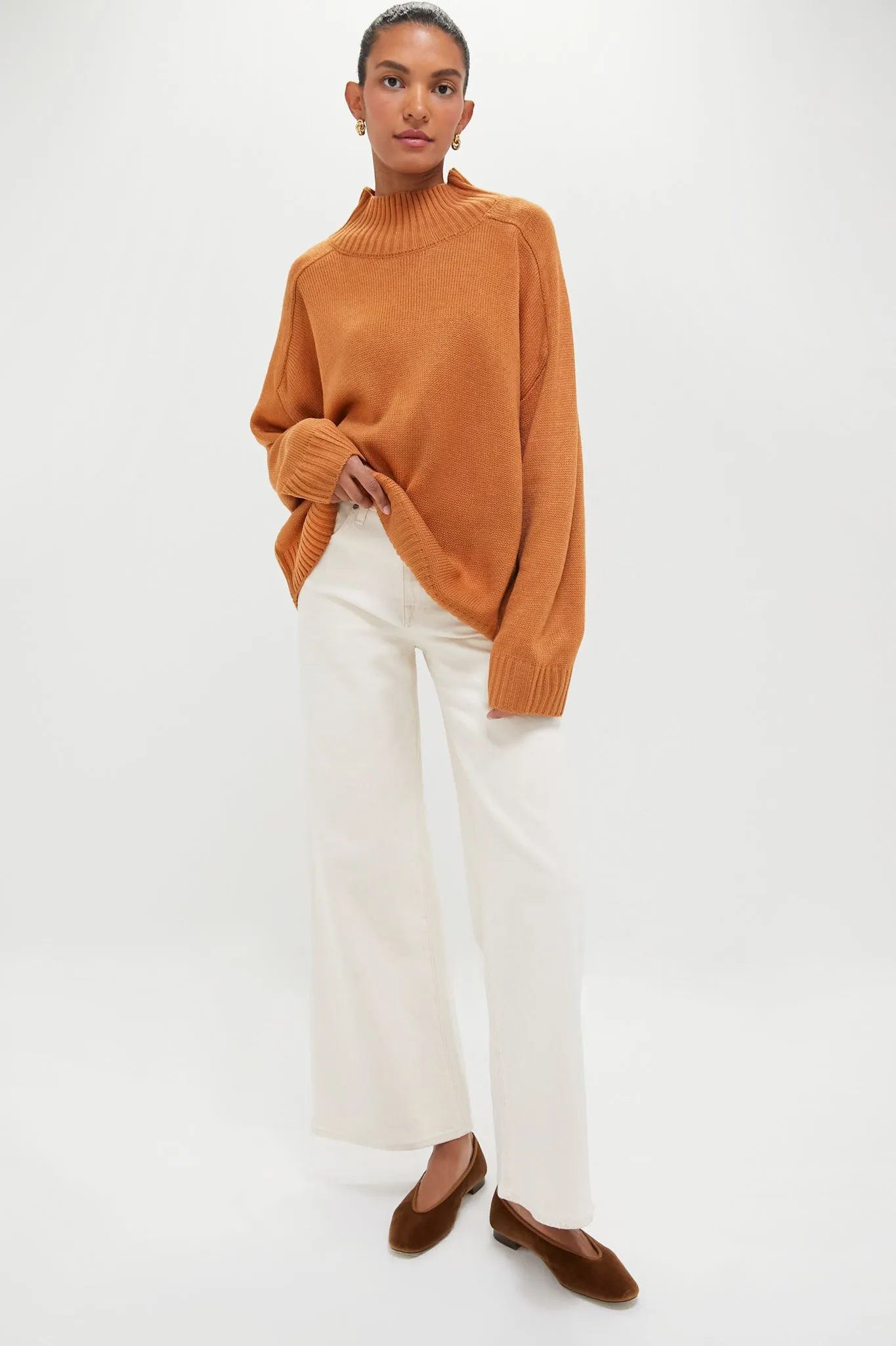 Camel Oversized Funnel Neck Sweater sold by Tuckernuck product image thumbnail 5