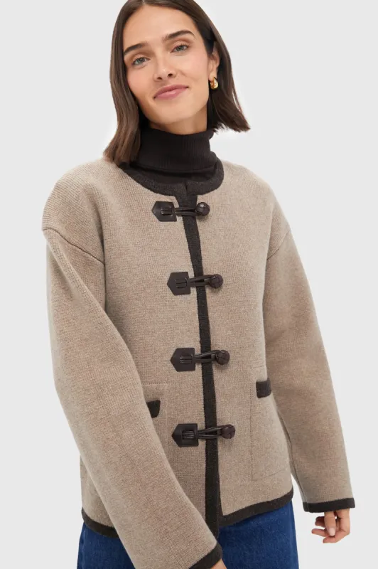 Oatmeal Aubree Sweater Jacket sold by Tuckernuck