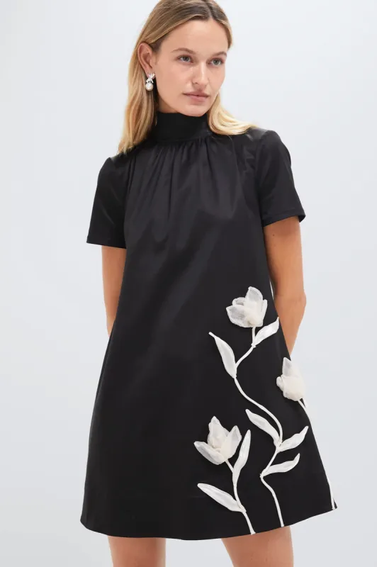 Black Ilana Floral Mini Dress sold by Tuckernuck